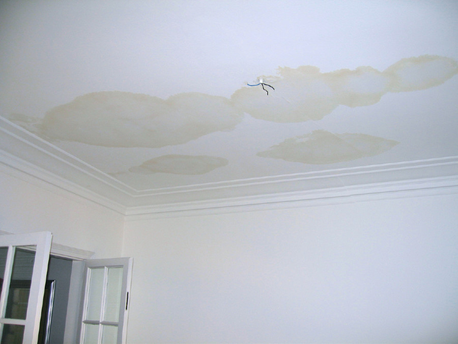 Water damage in ceiling