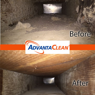 Air duct cleaning before and after