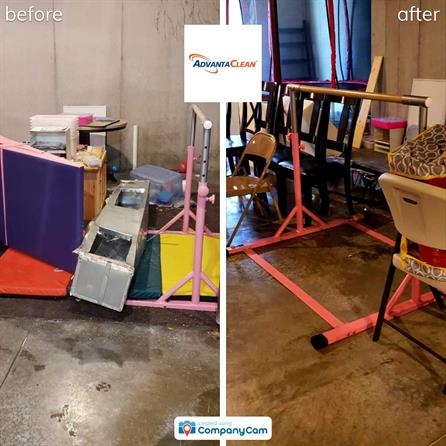 Basement cleaning before and after