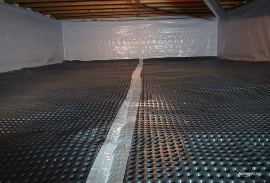 Crawl space moisture control mat